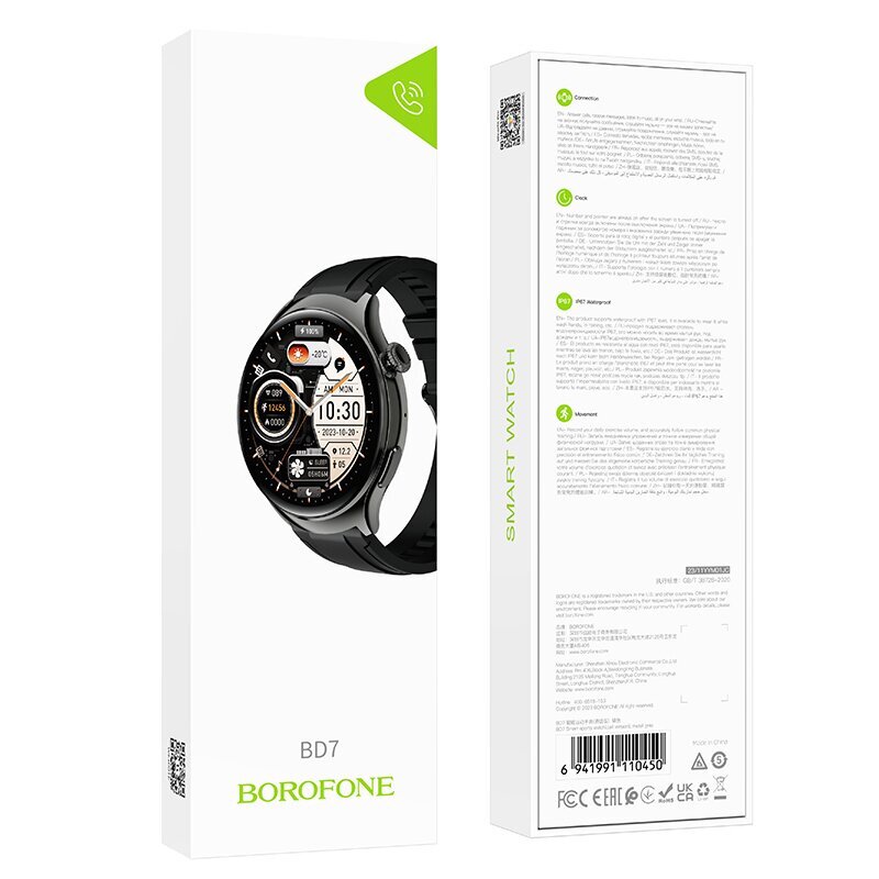 Borofone BD7 Dark grey kaina ir informacija | Išmanieji laikrodžiai (smartwatch) | pigu.lt