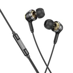 Borofone Earphones BM90 Miller with microphone black цена и информация | Наушники | pigu.lt