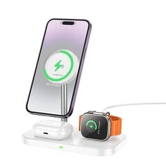 Borofone Wireless induction charger BQ29 Feliz 3 in 1 15W white цена и информация | Зарядные устройства для телефонов | pigu.lt