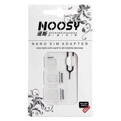 Noosy nano micro SIM kortelių adapterių rinkinys + baltas raktas kaina ir informacija | Priedai telefonams | pigu.lt