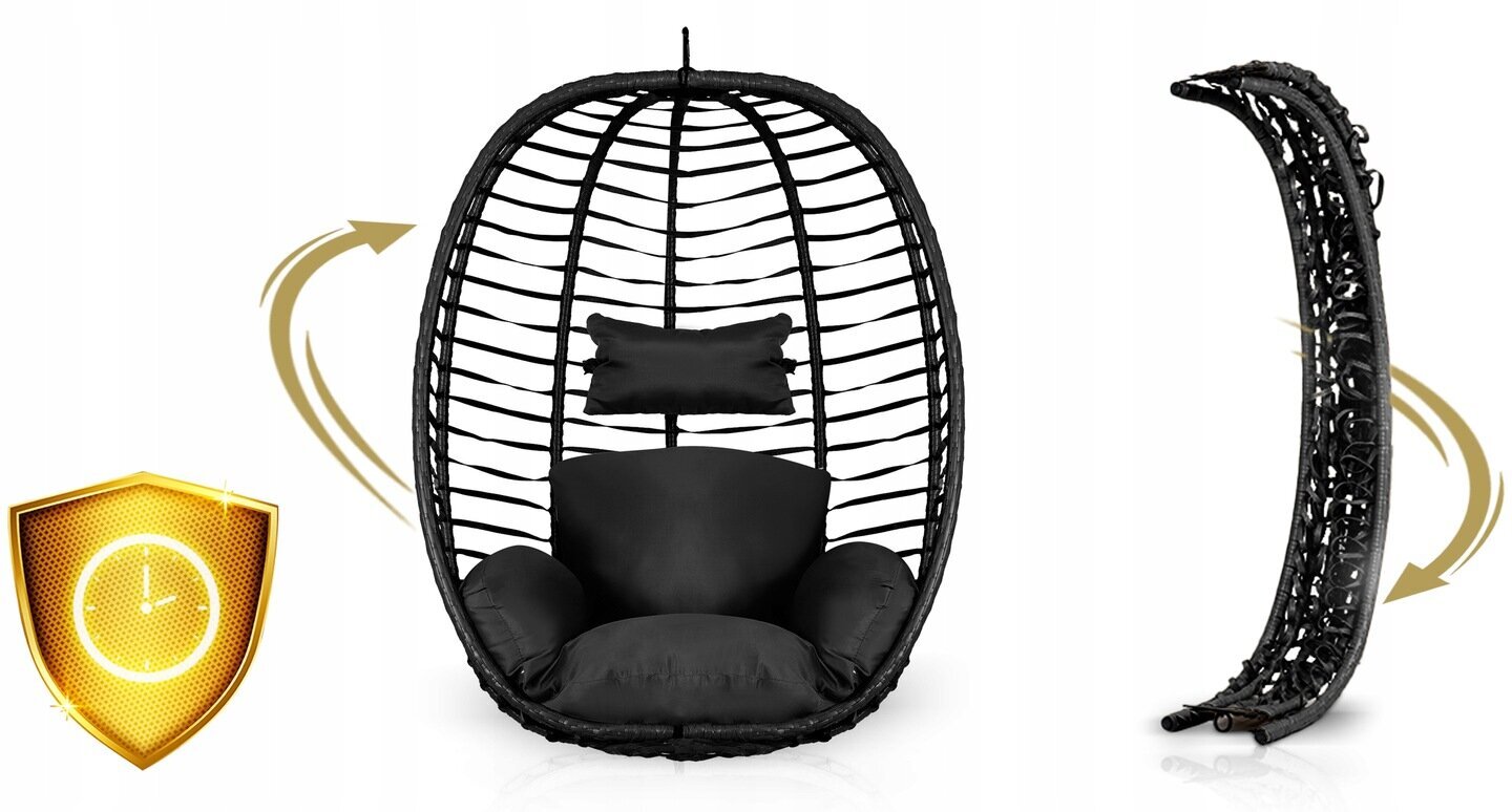 Pakabinamas krėslas Sofatel 91,5cm, juodas kaina ir informacija | Lauko kėdės, foteliai, pufai | pigu.lt