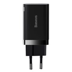 Быстрое зарядное устройство, Baseus Super Si Pro, USB-C, 30 Вт, PD QC, черный цена и информация | Зарядные устройства для телефонов | pigu.lt