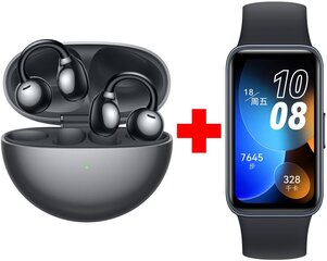 Huawei FreeClip Dove-T00 Black + Huawei Band 8 Midnight Black kaina ir informacija | Huawei Išoriniai kompiuterių aksesuarai | pigu.lt