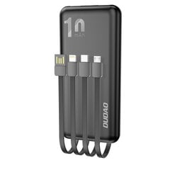 Powerbank K6Pro 10000mAh universalus su USB-C microUSB Lightning laidu, juodas kaina ir informacija | Atsarginiai maitinimo šaltiniai (power bank) | pigu.lt