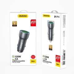 Dudao R4+ 2xUSB-A 120W 3A серый цена и информация | Зарядные устройства для телефонов | pigu.lt