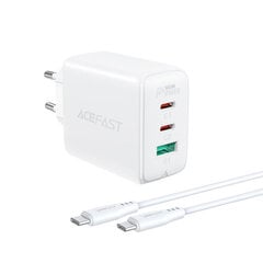 Acefast 2in1 charger 2x USB Type C / USB 65W, PD, QC 3.0, AFC, FCP (set with cable) black (A13 black) цена и информация | Зарядные устройства для телефонов | pigu.lt