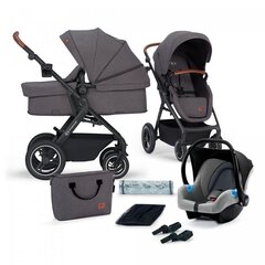 Prekė su pažeista pakuote.Universalus vežimėlis Kinderkraft B-Tour 3in1 Mink Pro, dark grey kaina ir informacija | Prekės kūdikiams ir vaikų apranga su pažeista pakuote | pigu.lt