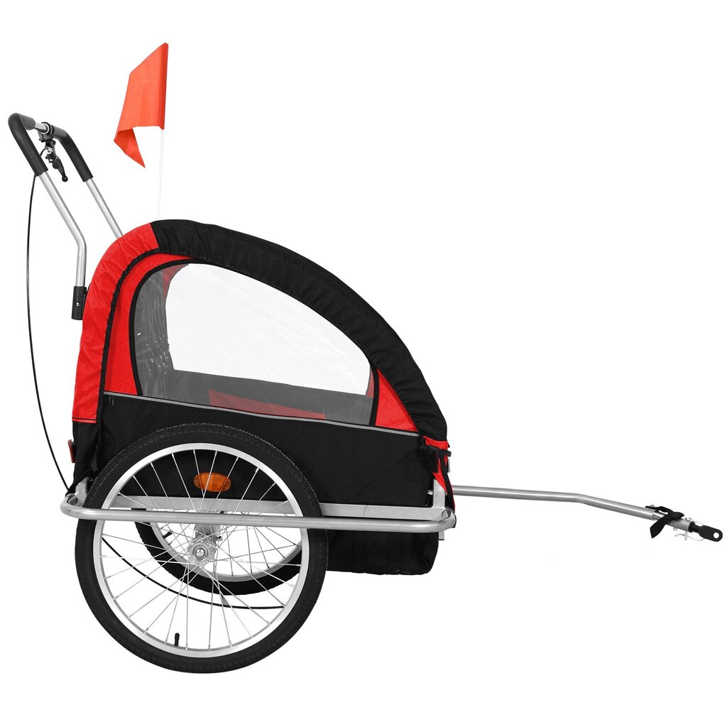 Dviguba sulankstoma dviračių priekaba Hb, raudona kaina ir informacija | Dviračių priekabos, vėžimėliai | pigu.lt