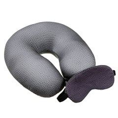 Подушка-рогалик дорожная и повязка для глаз цена и информация | Подушки | pigu.lt