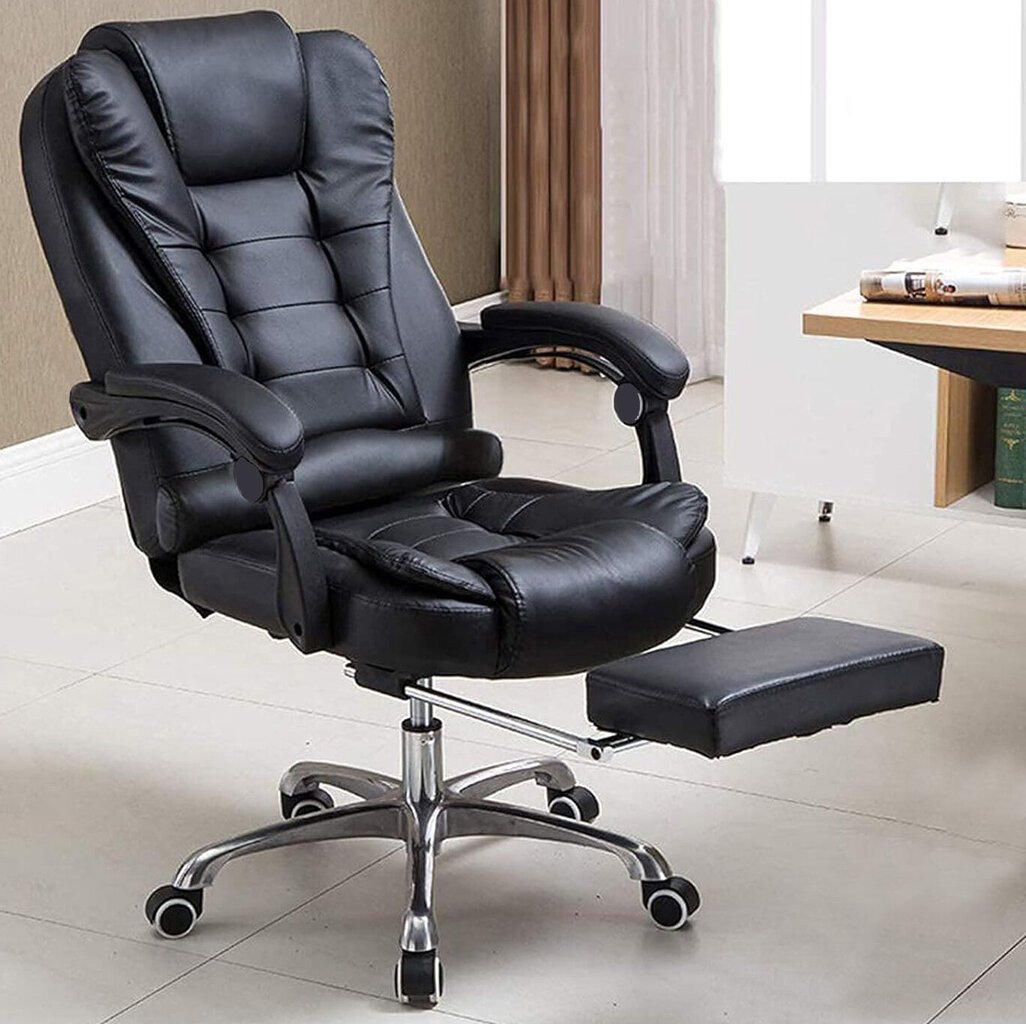 Biuro kėdė ir grindų apsauginis kilimėlis Home&Living , juodas kaina ir informacija | Biuro kėdės | pigu.lt