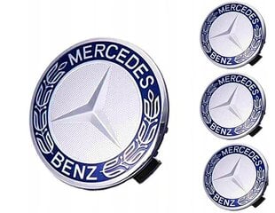 4x центральные колпачки 75 мм, колпаки, Nabendeckel, Felgendeckel для Mercedes A B C D E G R V - Navy цена и информация | Автопринадлежности | pigu.lt