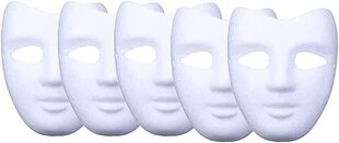 Бумажная маска для рисования Лицо, 5 шт. цена и информация | Карнавальные костюмы | pigu.lt