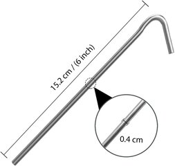 Оцинкованные металлические колышки для палаток ANSIO® цена и информация | Другой туристический инвентарь | pigu.lt