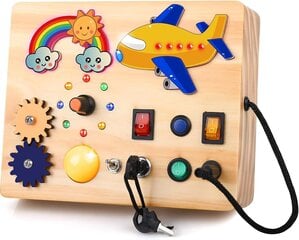 Детская деревянная светодиодная игрушка ARANEE, Монтессори-доска Busy Board цена и информация | Развивающие игрушки | pigu.lt