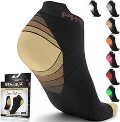 Physix Gear Sport kompresinės bėgimo kojinės unisex, juodos/rudos, 2 poros kaina ir informacija | Vyriškos kojinės | pigu.lt