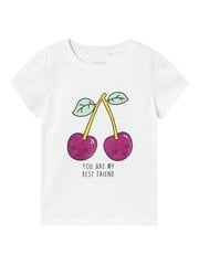 Детская футболка Name It 13238994*02 5715613621645, белая  цена и информация | Рубашки для девочек | pigu.lt