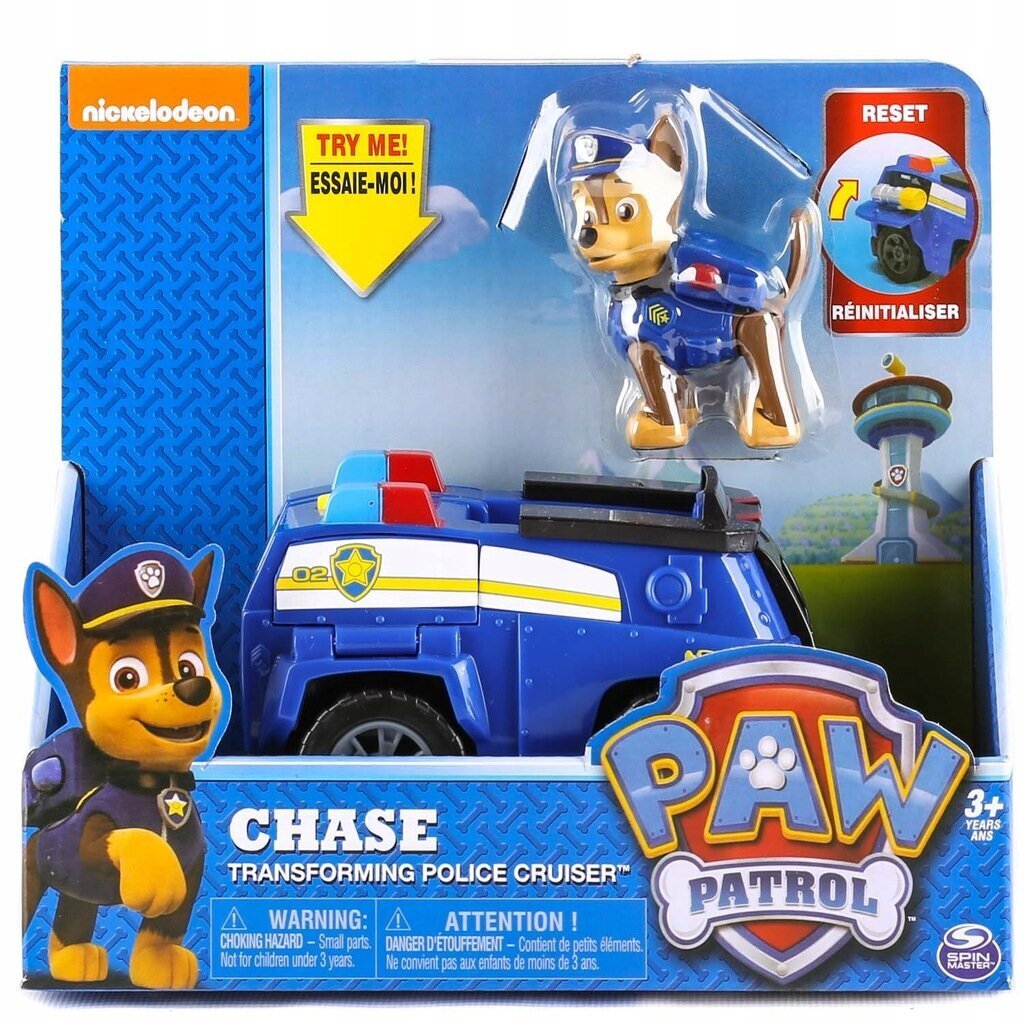 Žaislinio policijos automobilio ir figūrėlės Chase rinkinys Paw Patrol (Šunyčiai Patruliai) Nickelodeon цена и информация | Žaislai berniukams | pigu.lt