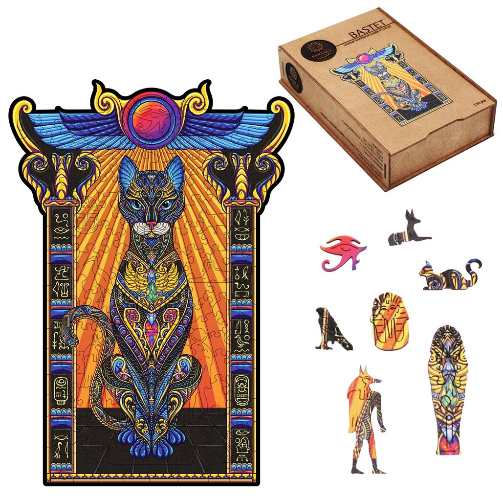 Medinė dėlionė Fantasy puzzles Bastet, XL, 600 d. цена и информация | Dėlionės (puzzle) | pigu.lt