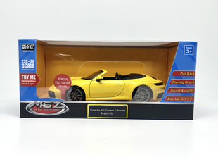 Žaislinis automobilis MSZ Porsche 911 Carrera Cabriolet, 1:32 цена и информация | Игрушки для мальчиков | pigu.lt