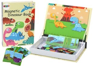 Magnetinė dėlionių knyga su dinozaurais Lean Toys, 64 d. kaina ir informacija | Dėlionės (puzzle) | pigu.lt