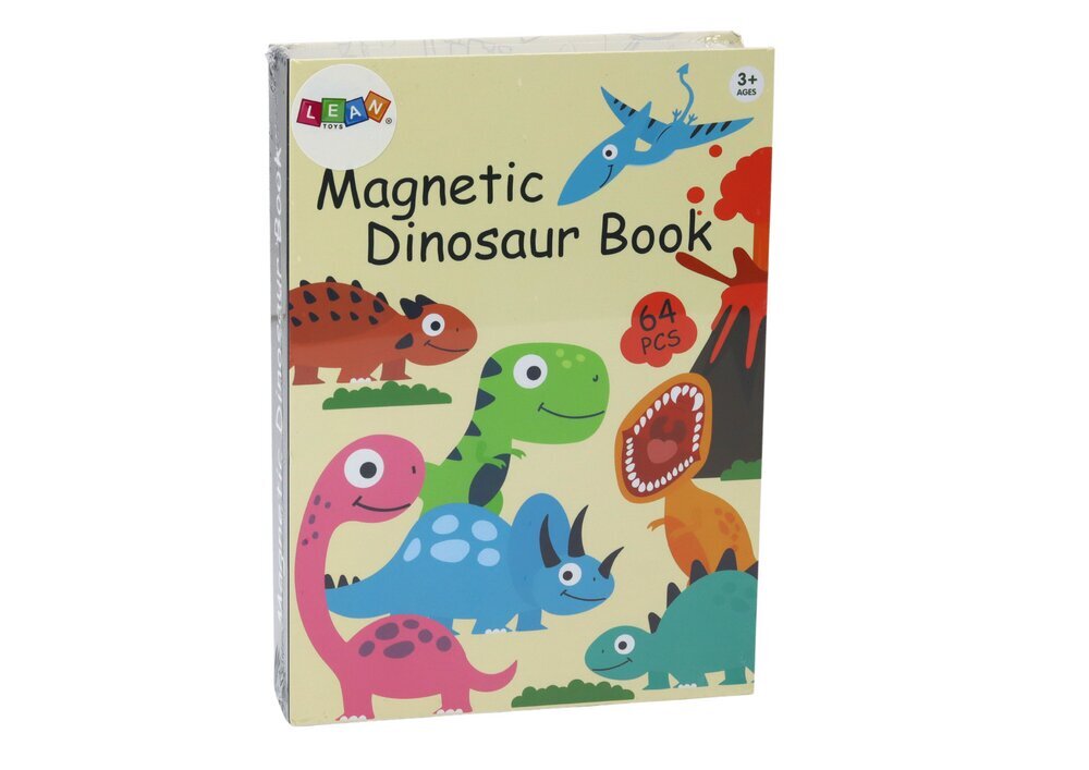 Magnetinė dėlionių knyga su dinozaurais Lean Toys, 64 d. kaina ir informacija | Dėlionės (puzzle) | pigu.lt