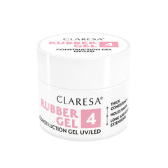 Nagų priauginimo gelis Claresa Rubber Gel, 4 rožinis, 12 g kaina ir informacija | Manikiūro, pedikiūro priemonės | pigu.lt