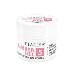 Nagų priauginimo gelis Claresa Rubber Gel, 5 rožinis, 12 g kaina ir informacija | Manikiūro, pedikiūro priemonės | pigu.lt