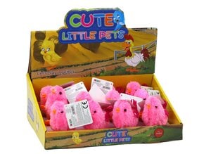 Prisukamas šokinėjantis viščiukas Lean Toys, rožinis, 1 vnt kaina ir informacija | Minkšti (pliušiniai) žaislai | pigu.lt