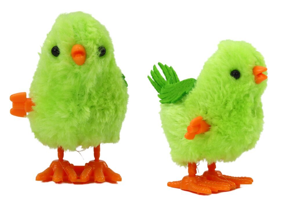 Prisukamas šokinėjantis viščiukas Lean Toys, žalias, 1 vnt kaina ir informacija | Minkšti (pliušiniai) žaislai | pigu.lt