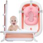 Sulankstoma kūdikių vonelė su pagalvėle NiceKids, rožinė kaina ir informacija | Maudynių priemonės | pigu.lt