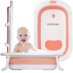 Sulankstoma kūdikių vonelė NiceKids, rožinė kaina ir informacija | Maudynių priemonės | pigu.lt