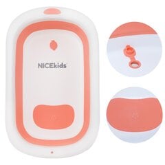 Sulankstoma kūdikių vonelė NiceKids, rožinė kaina ir informacija | Maudynių priemonės | pigu.lt