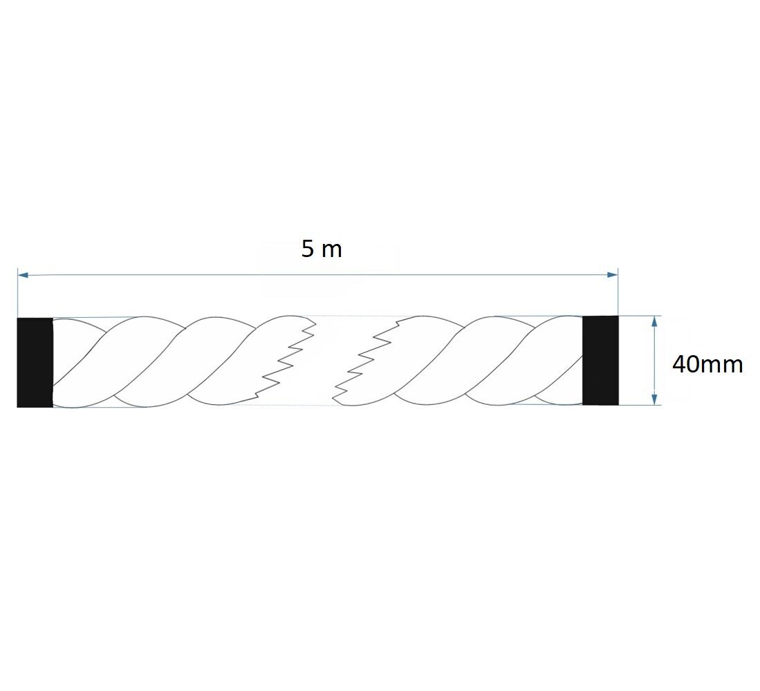 Džiuto virvė 40mm, 5 m kaina ir informacija | Sodo įrankiai | pigu.lt