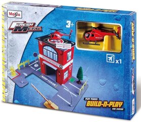 Žaislinis rinkinys ugniagesių komanda su sraigtasparniu Maisto Build N Play kaina ir informacija | Žaislai berniukams | pigu.lt