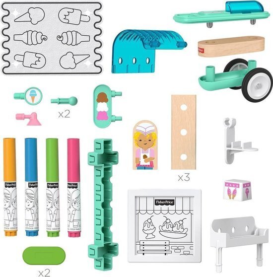 Kūrybinis rinkinys Wonder Makers ledų vežimėlis Fisher Price, GLY26, 15 d kaina ir informacija | Lavinamieji žaislai | pigu.lt