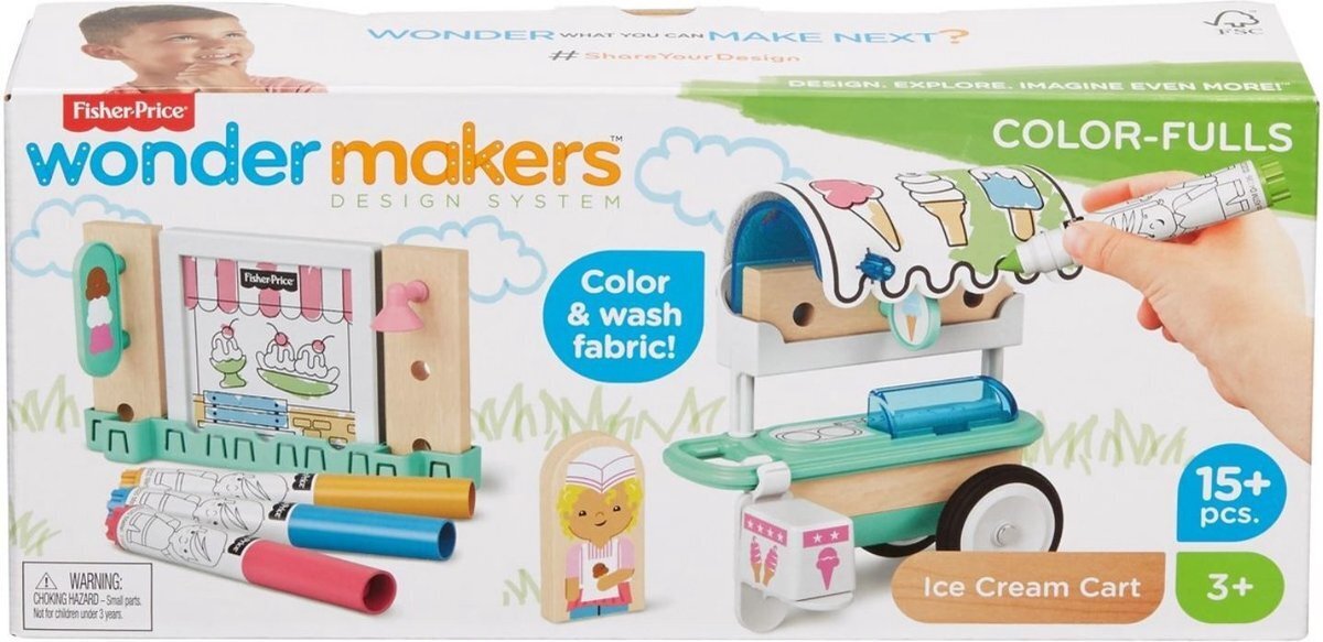 Kūrybinis rinkinys Wonder Makers ledų vežimėlis Fisher Price, GLY26, 15 d kaina ir informacija | Lavinamieji žaislai | pigu.lt