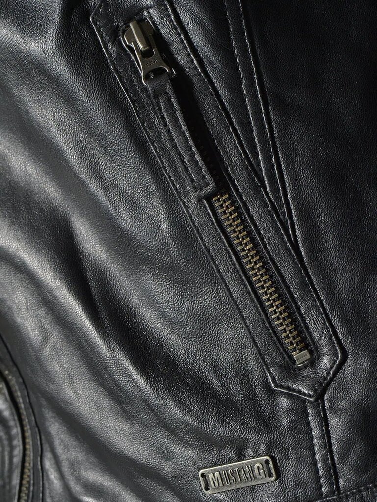 Mustang vyriška odinė striukė, juoda kaina ir informacija | Vyriškos striukės | pigu.lt