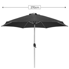 Зонт с подставкой, темно-серый - 270 см цена и информация | Зонты, маркизы, стойки | pigu.lt