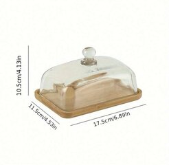 Деревянная стеклянная масленка с крышкой, Electronics LV-755, 1 шт цена и информация | Посуда, тарелки, обеденные сервизы | pigu.lt