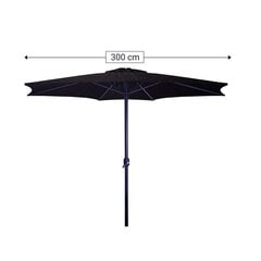 Зонт, водонепроницаемый, 300 см, черный цена и информация | Зонты, маркизы, стойки | pigu.lt