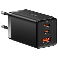 Baseus GaN5 Pro wall charger 2xUSB-C + USB, 65 Вт (black) цена и информация | Зарядные устройства для телефонов | pigu.lt