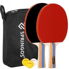 Stalo teniso rinkinys Springos, 2 vnt, juodas/raudonas цена и информация | Ракетки для настольного тенниса, чехлы и наборы | pigu.lt