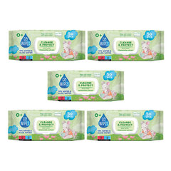 Drėgnos servetėlės Go Wipes Baby Cleanse&Protect, 5 x 50 vnt. kaina ir informacija | Drėgnos servetėlės, paklotai | pigu.lt