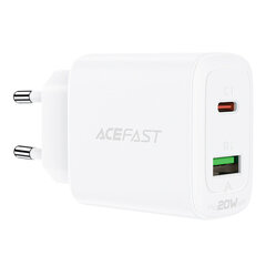 Сетевое зарядное устройство Acefast USB Type C / USB 32W, PPS, PD, QC 3.0, AFC, FCP белое (A5) цена и информация | Зарядные устройства для телефонов | pigu.lt