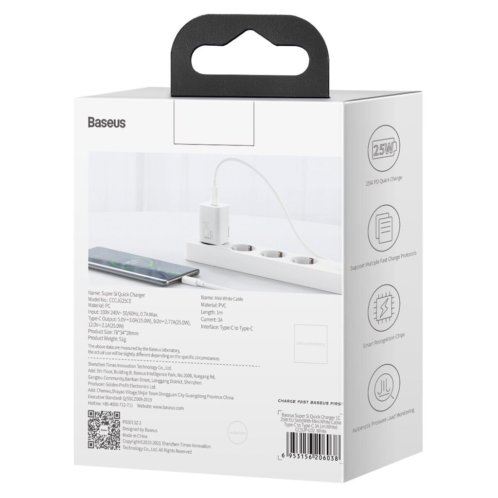 Baseus Si USB-C Fast Wall Charger kaina ir informacija | Krovikliai telefonams | pigu.lt