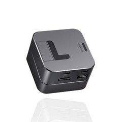 Daugiafunkcis HUB stovas skirtas MacBook Pro USB-C USB 3.0 RJ45 HDMI Thunderbolt pilka kaina ir informacija | Komponentų priedai | pigu.lt