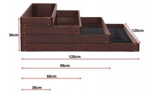 SunWood Приподнятая деревянная садовая кровать, 120x120 см цена и информация | Теплицы | pigu.lt