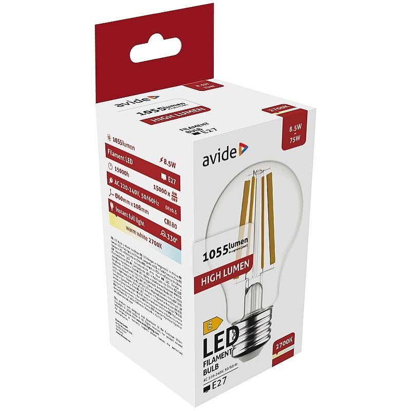 LED lemputė Avide 8.5W E27 2700K цена и информация | Elektros lemputės | pigu.lt