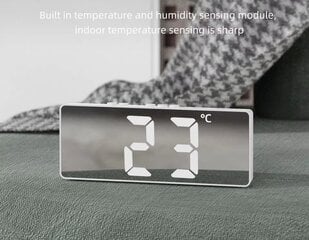 Cann SZ-810 Светодиодный будильник с термометром и календарем, белый цена и информация | Радиоприемники и будильники | pigu.lt