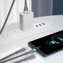 Автомобильное зарядное устройство Dudao 3in1 USB 3,4 А, встроенный кабель Lightning / USB Type C / micro USB черный (R5ProN) цена и информация | Кабели для телефонов | pigu.lt